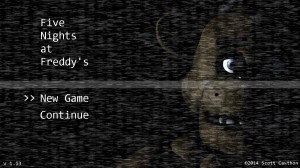 The title screen only adds to the eerie atmosphere. Photo credit: Five Nights at Freddy's wiki