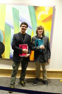 Starting from left to right, music students Noah Negron and Jason Lapierre. Photo by Chris Dibella. 